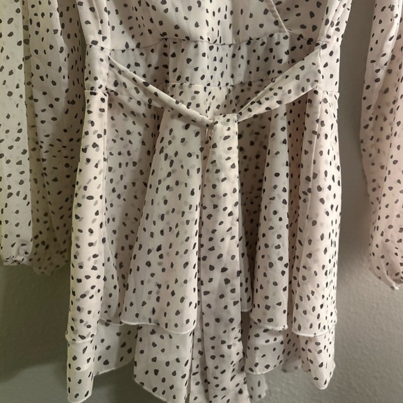 🛍️Charming Charlie Cream and Black Polka Dot Romper - Picture 8 of 9